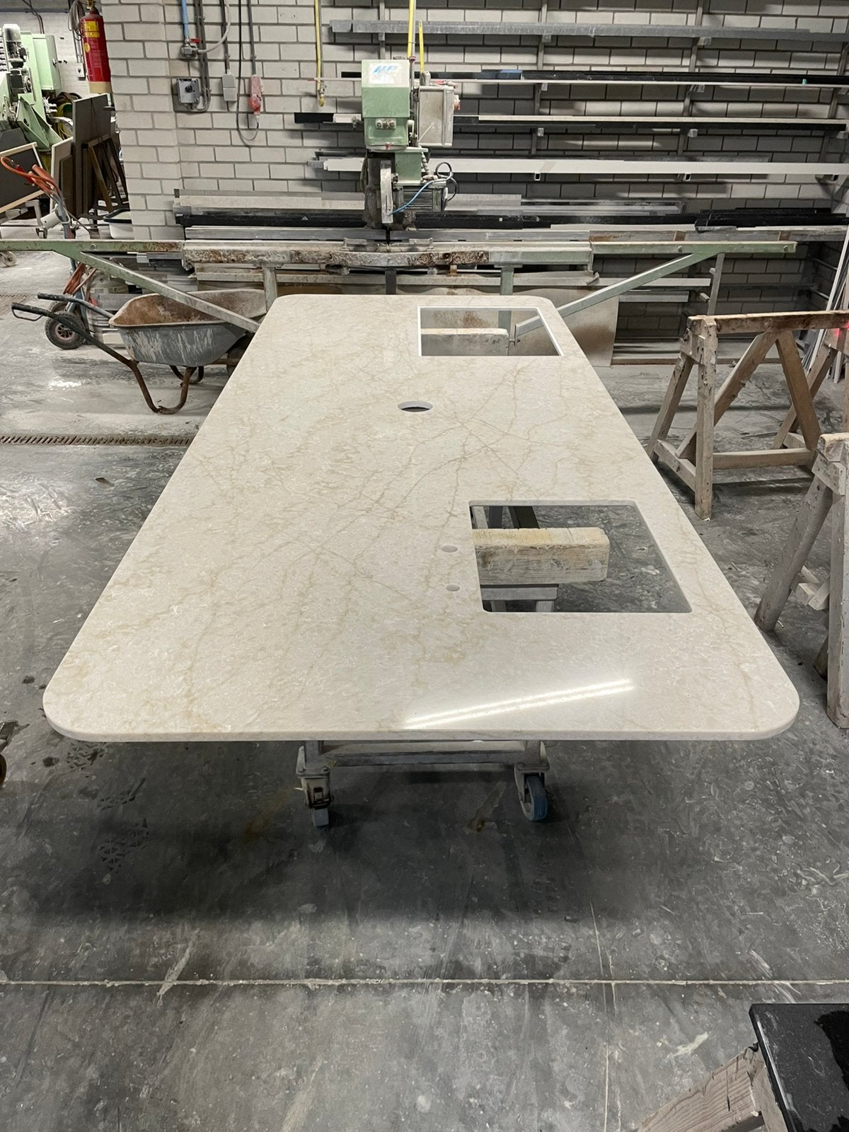 KOOKEILAND composiet KEUKEN WERKBLAD taj mahal 293 x 120 cm, Huis en Inrichting, Ophalen, 100 tot 150 cm, 200 cm of meer, Beige