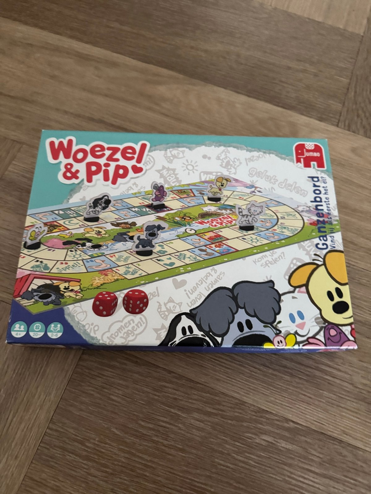 Woezel & Pip Ganzenbordspel - Zo goed als nieuw, Drie of vier spelers, Verzenden, Zo goed als nieuw
