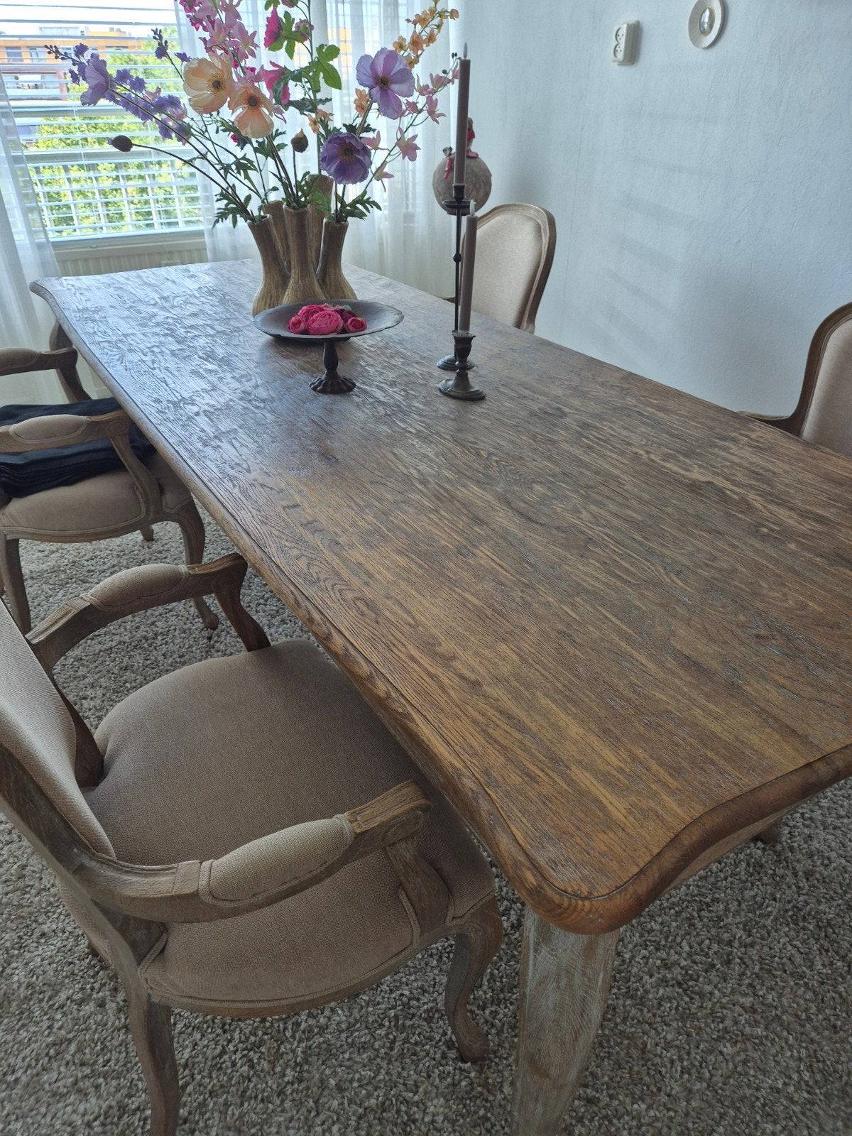 eetkamerstoelen 4stuks, Huis en Inrichting, Stoelen, Ophalen, Gebruikt, Bruin, Brocante landelijk