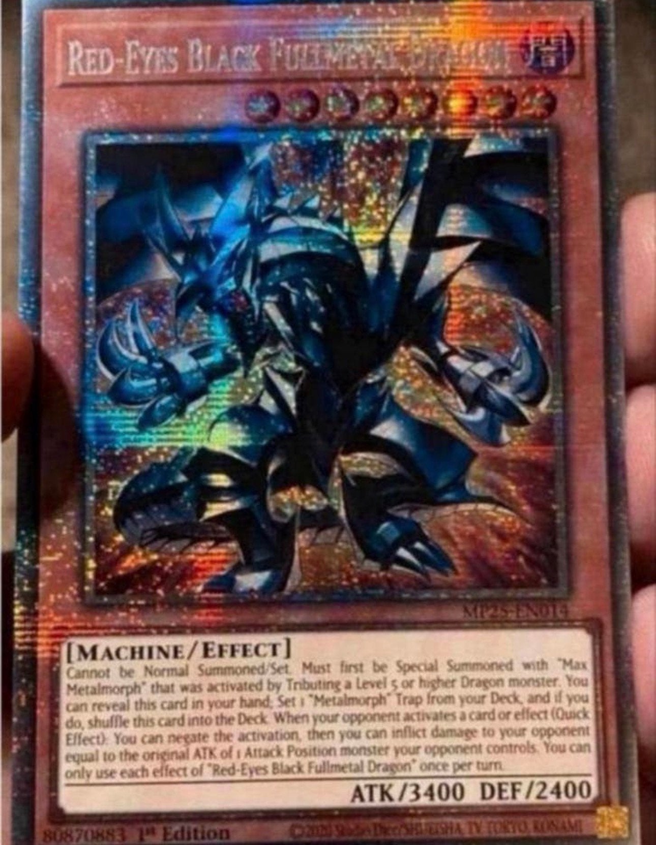 Yu-Gi-Oh!Red Eyes Black Fullmetal Dragon MP25 Starlight Rare, Ophalen of Verzenden, Zo goed als nieuw, Foil