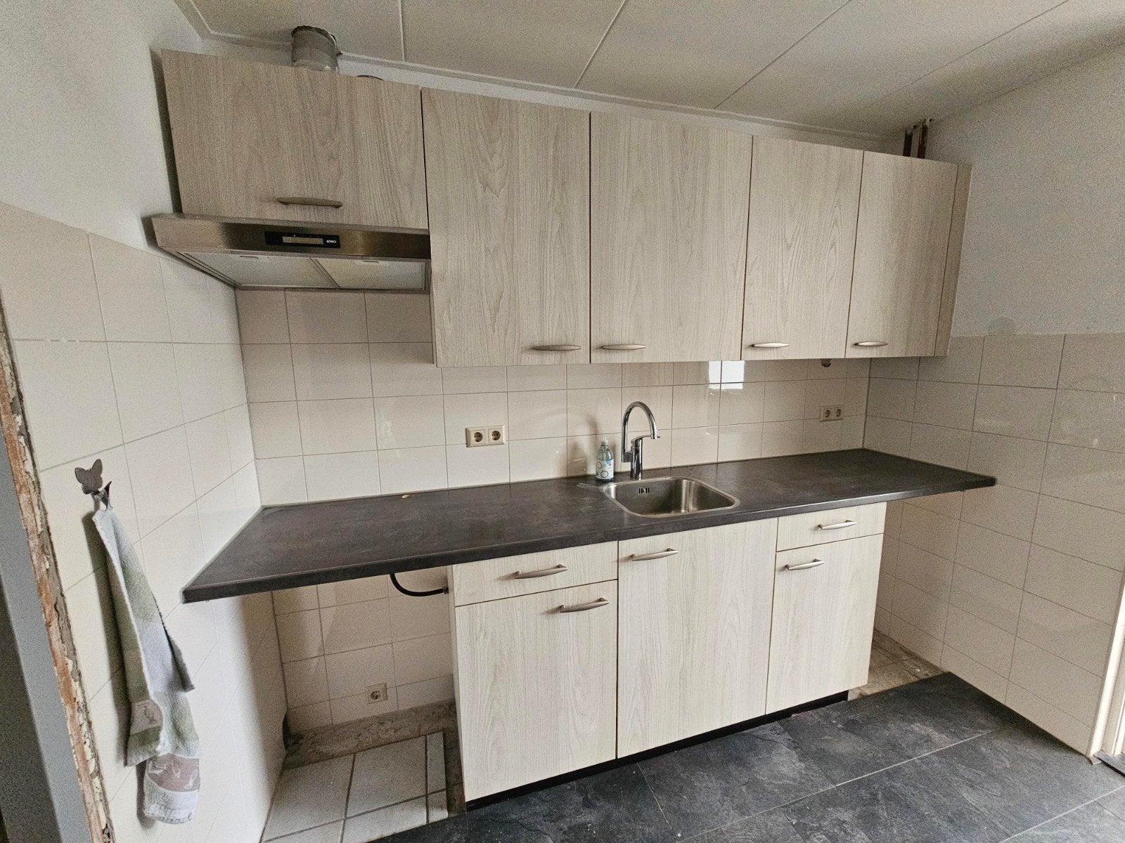 keuken 2.8m incl kraan, wasbak, afzuigkap, Ophalen, Gebruikt, Enkelwandige keuken, Kunststof
