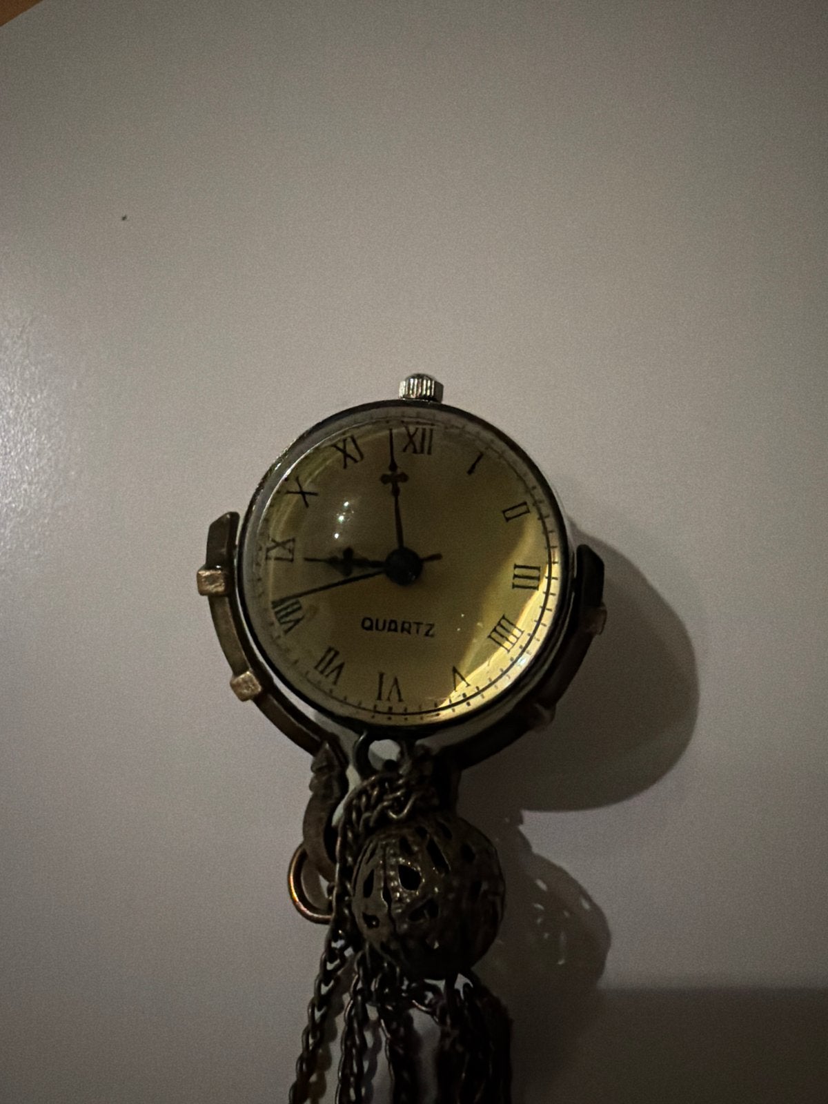 Vintage Quartz Zakhorloge met Ketting, Overige merken, Overige materialen, Zakhorloge, Ophalen of Verzenden