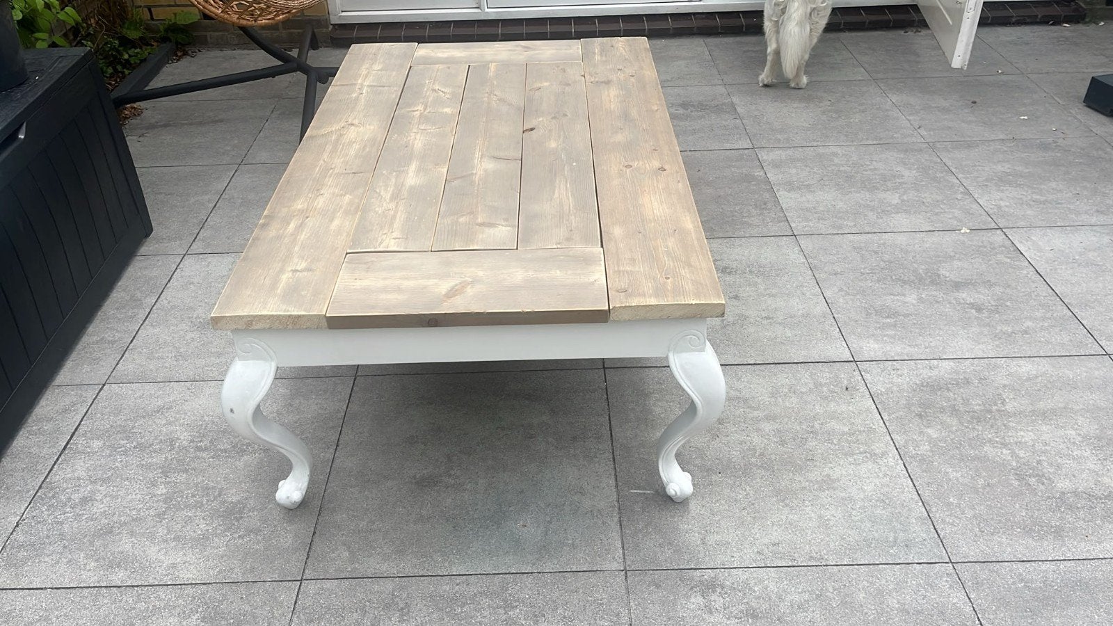 Handgemaakt steigerhout blad met poten 80x136 cm, Huis en Inrichting, Tafels | Salontafels, Ophalen, Gebruikt, 100 tot 150 cm