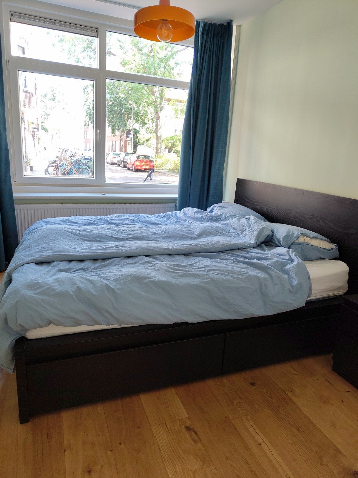 IKEA Malm tweepersoonsbed 160x200 met matras en opberglades, Ophalen, Gebruikt, Zwart, Tweepersoons