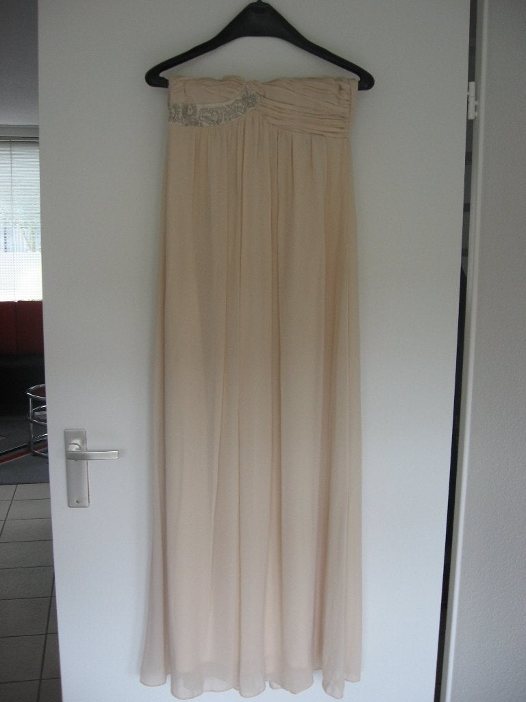 Lange feest one shoulder jurk jane norman - londen maat 38, Maat 38/40 (M), Overige typen, Beige, Jane Norman