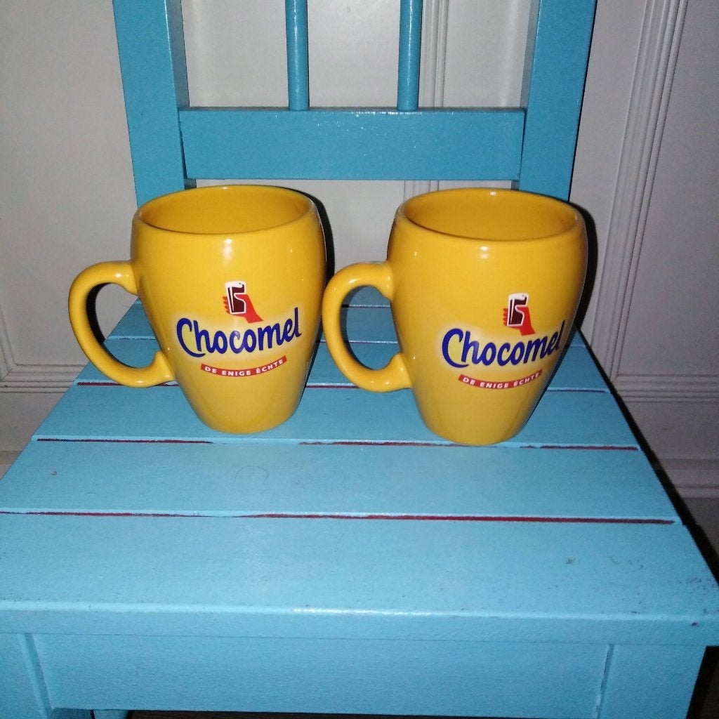 Chocomel mokken Proost set van 2 stuks, Ophalen, Glas of Glazen, Gebruikt, Overige stijlen