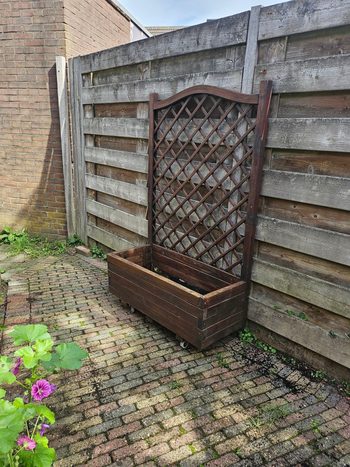 Plantentrolley met klimrek - Ideaal voor tomaten!, Tuin en Terras, Ophalen, Gebruikt, Balkon, 60 tot 100 cm