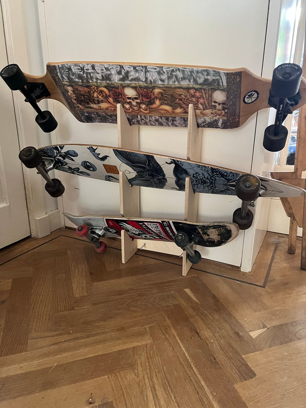2x Skateboard / Longboard Rek - Handgemaakt in Nederland, Ophalen of Verzenden, Zo goed als nieuw, Overige typen