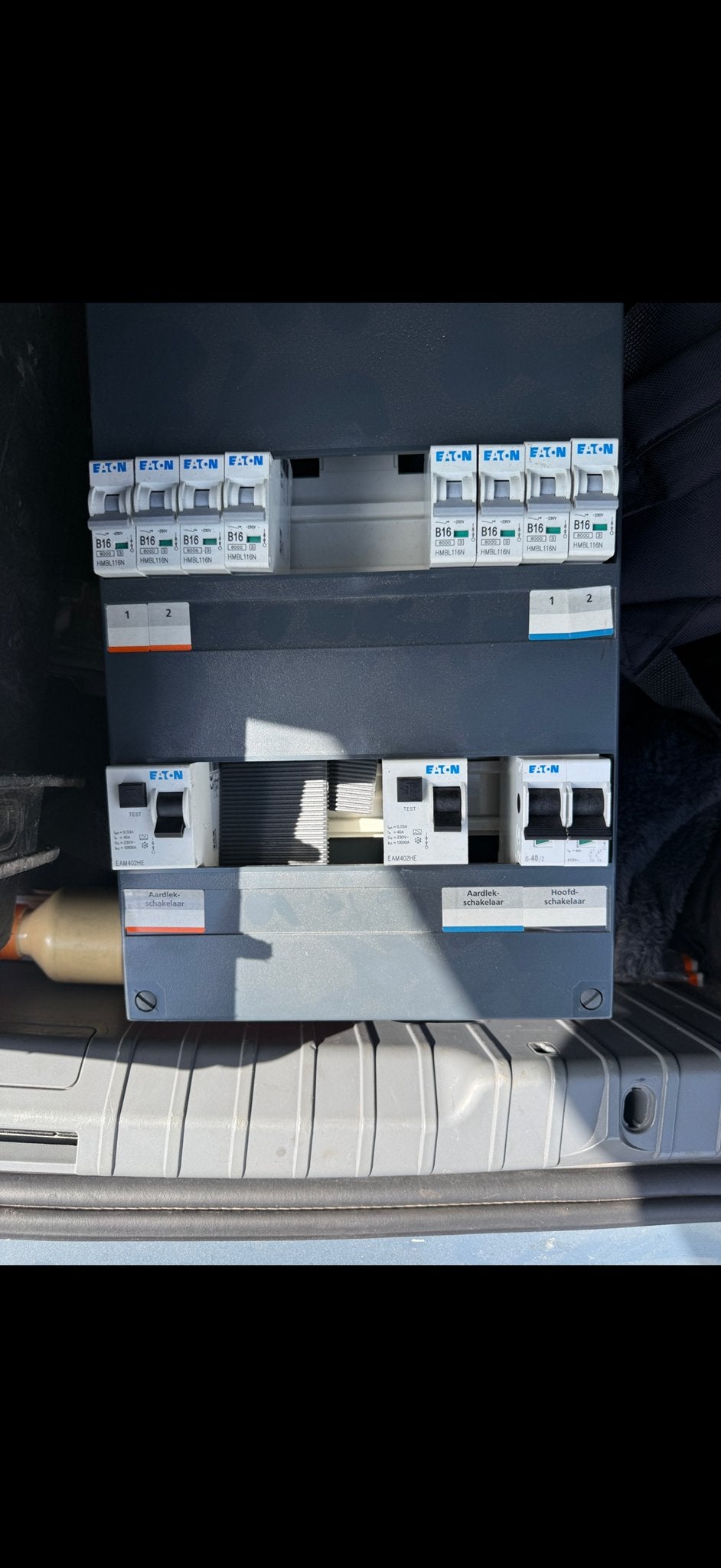 Eaton Groepenkast met Aardlekschakelaars en Hoofdschakelaar, Ophalen of Verzenden, Gebruikt, Schakelaar
