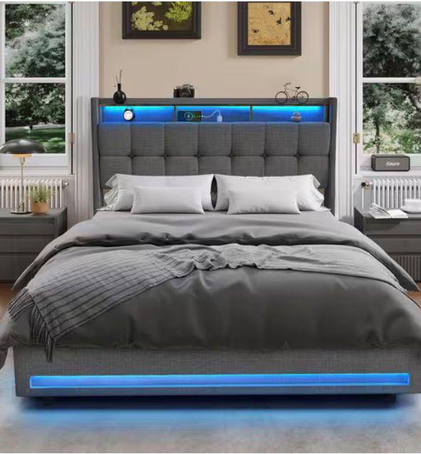 Bed met matras, Ophalen, Eenpersoons, Wit, Dekbedovertrek