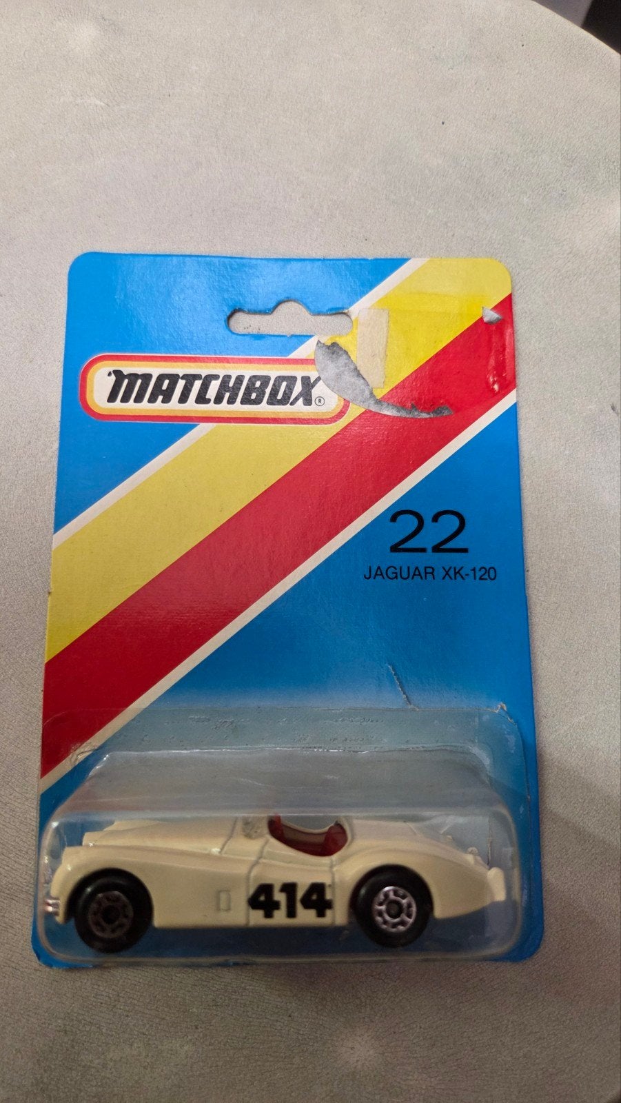 Matchbox Jaguar XK-120 (blister geopend), Hobby en Vrije tijd, Ophalen of Verzenden, Zo goed als nieuw, Auto