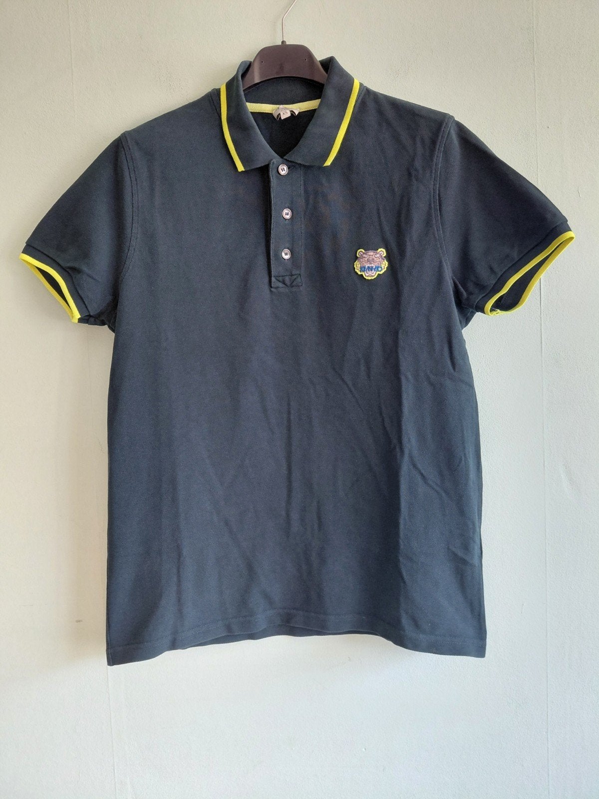 Kenzo Polo Shirt groen  met Gele Details - Maat XS, Kenzo, Zwart, Ophalen of Verzenden, Gedragen