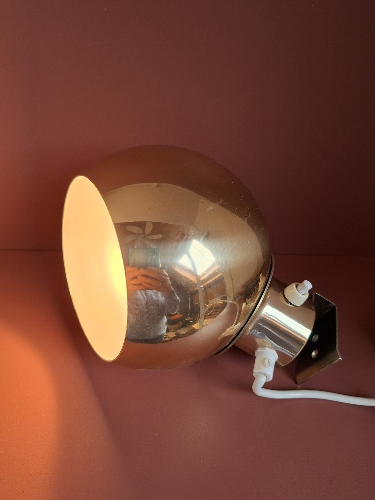 Vintage Bollamp Wandlamp, Ophalen of Verzenden, Zo goed als nieuw