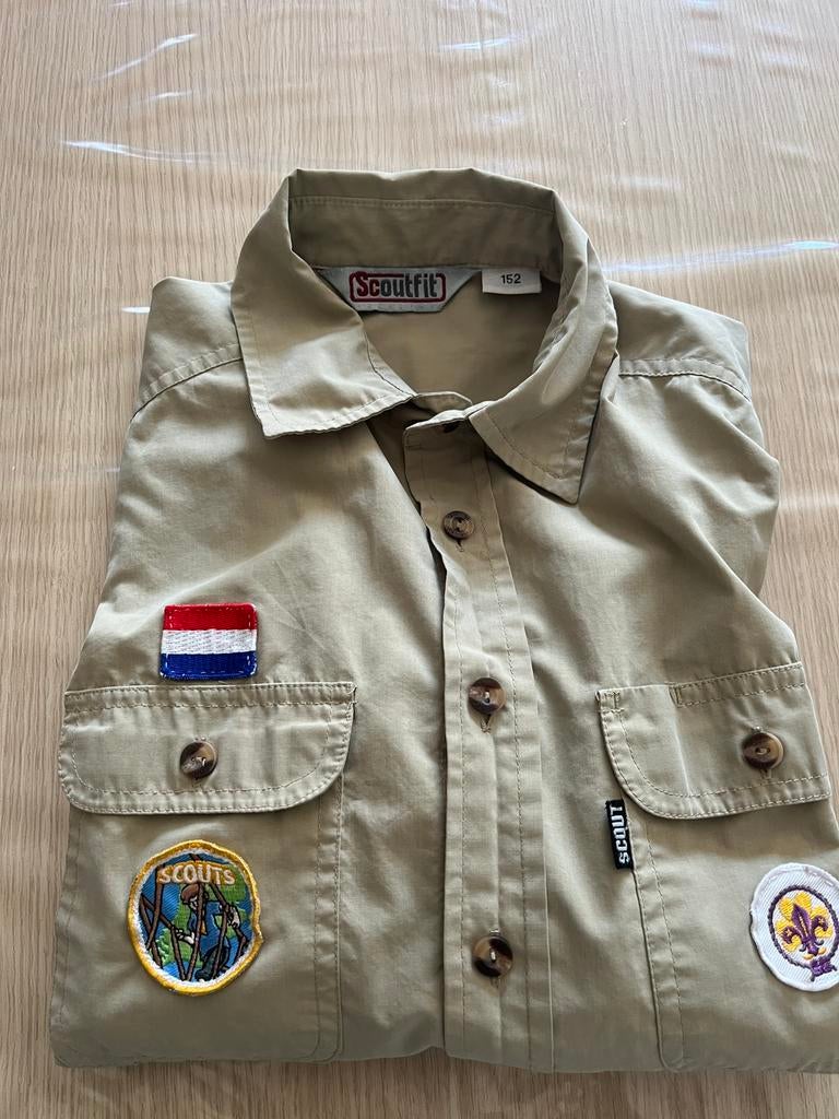 SCOUTFIT SCOUTSBLOUSE (BEIGE) Maat 152, Ophalen of Verzenden, Gebruikt, Kleding