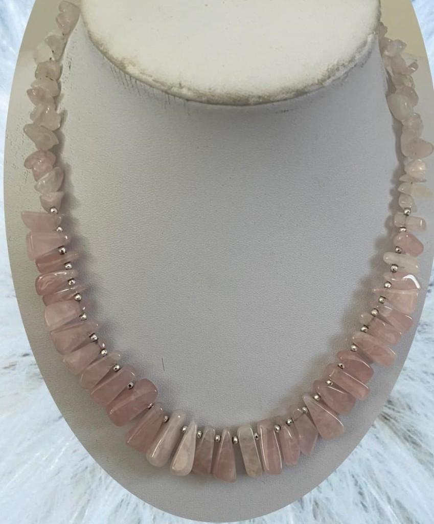 mooie Rozenkwarts ketting, Nieuw, Ophalen of Verzenden, Steen of Mineraal, Roze