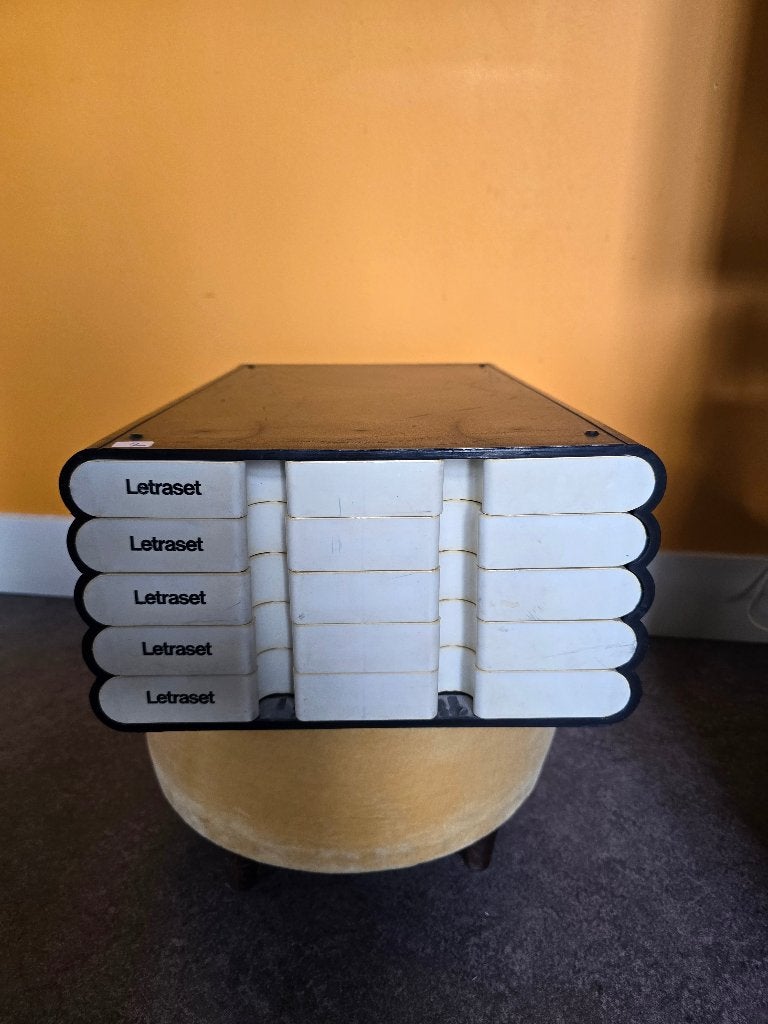 Vintage Letraset ladekastjes - ongeveer 10 stuks beschikbaar, Ophalen of Verzenden, Gebruikt, Overige typen