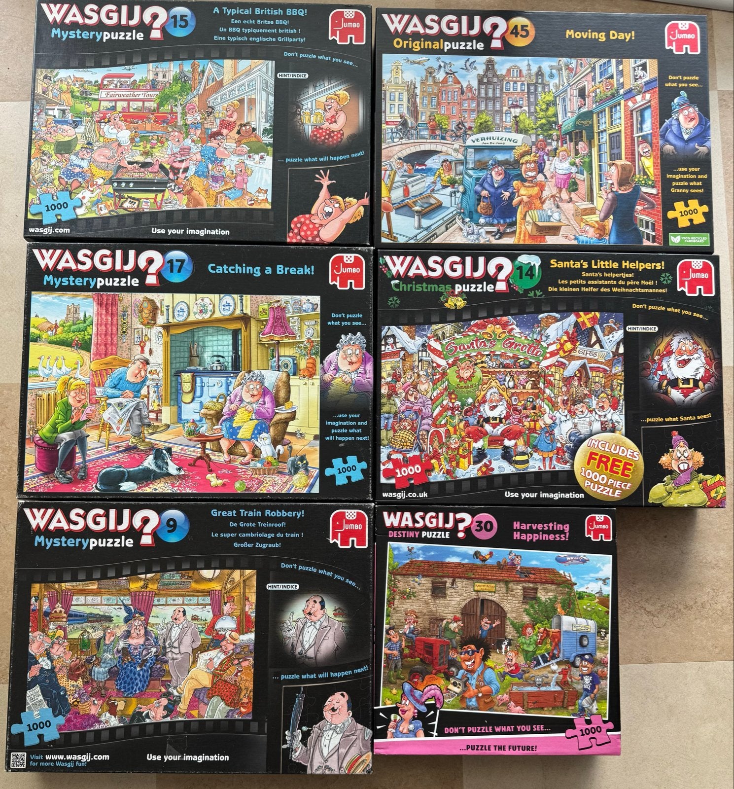 Wasgij en Jan van Haasteren puzzels, Een of twee spelers, Ophalen of Verzenden, Gebruikt