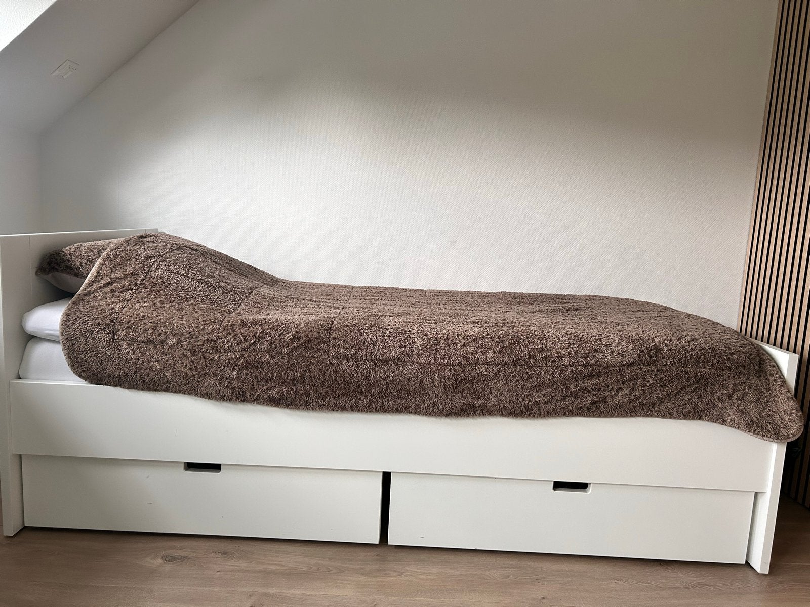 Wit eenpersoonsbed merk Bopita met opberglades, Ophalen, Gebruikt, 90 cm, Eenpersoons