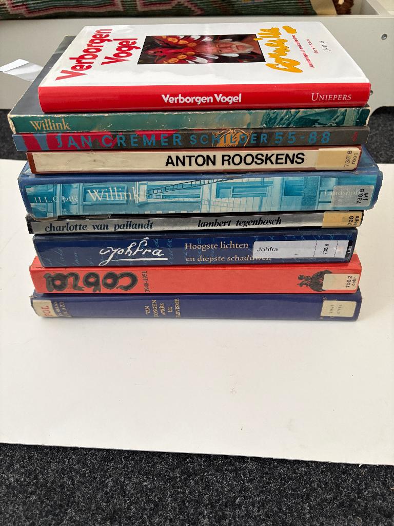 9 boeken Nederlandse kunstenaars Dongen, Johfra, Cobra, enz., Boeken, Ophalen of Verzenden, Zo goed als nieuw, Schilder- en Tekenkunst