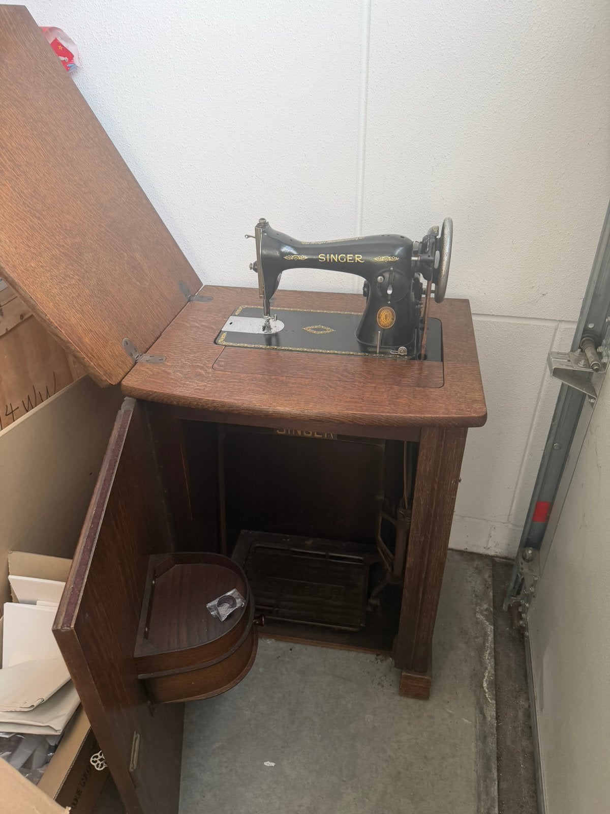 Vintage Singer naaimachine werkend, Antiek en Kunst, Ophalen
