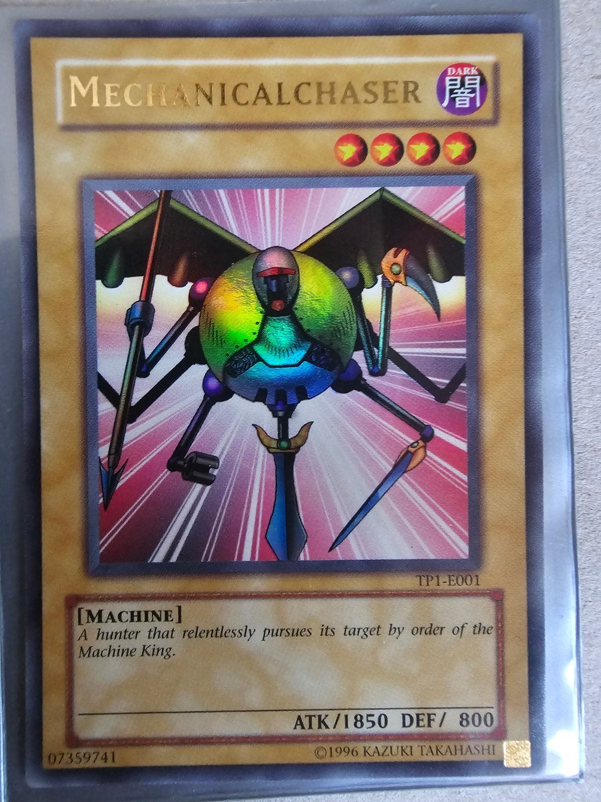 Yu-Gi-Oh! Mechanicalchaser TP1-E001 Foil Kaart, Ophalen of Verzenden, Zo goed als nieuw, Losse kaart, Foil