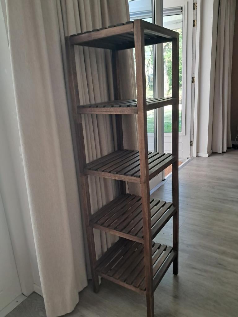 Ikea houten rek, 5 planken, 37x37x140 cm, zo goed als nieuw, Ophalen, Zo goed als nieuw