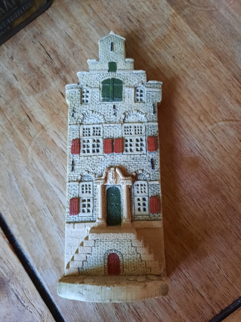 Vintage grachtenpand wandtegeltje gesigneerd, Ophalen of Verzenden