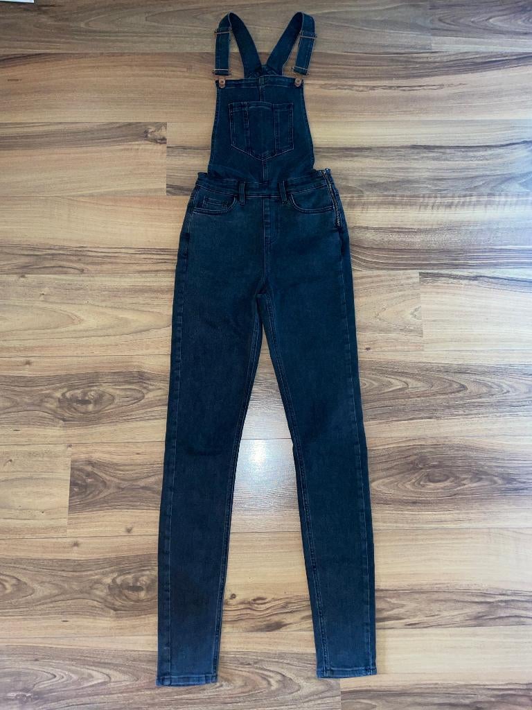 Superleuke New Look Tall Denim skinny tuinbroek / jumpsuit, New Look, Zwart, Ophalen of Verzenden, Zo goed als nieuw