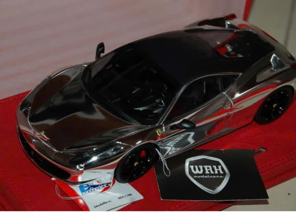 1:18 FERRARI 458 ITALIA chrome LIMITED 100 BBR see info WRH, Verzenden, Zo goed als nieuw, Auto, Overige merken