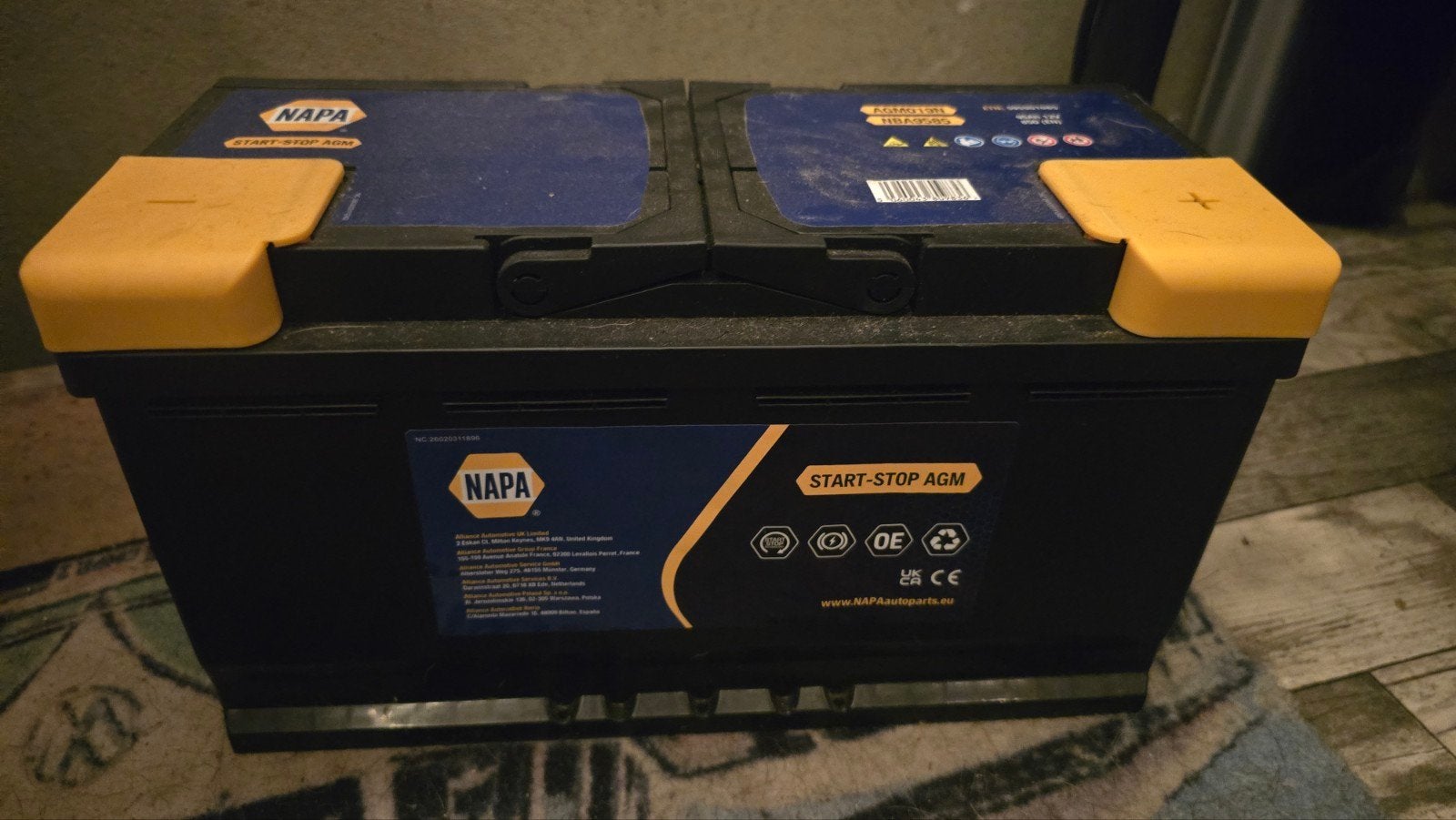 NAPA Start-Stop AGM Accu 95Ah 12V 850 (EN), Ophalen, Nieuw