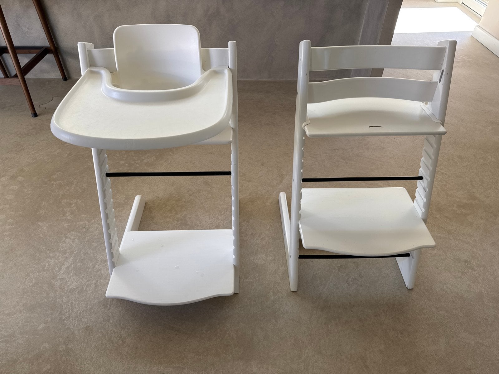 Stokke Tripp Trapp meegroeistoel met eetblad - Wit, Ophalen, Gebruikt, Meegroeistoel, Afneembaar eetblad