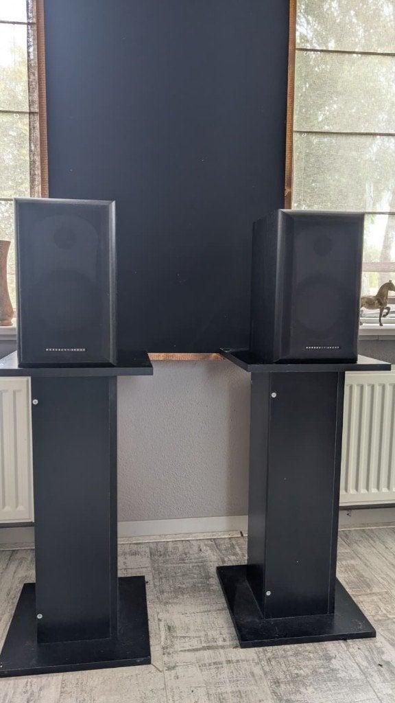 Mordaunt Short MS 902 Boekenplank Luidsprekers met Stands, Basreflex, Ophalen of Verzenden, Zo goed als nieuw, Minder dan 60 watt