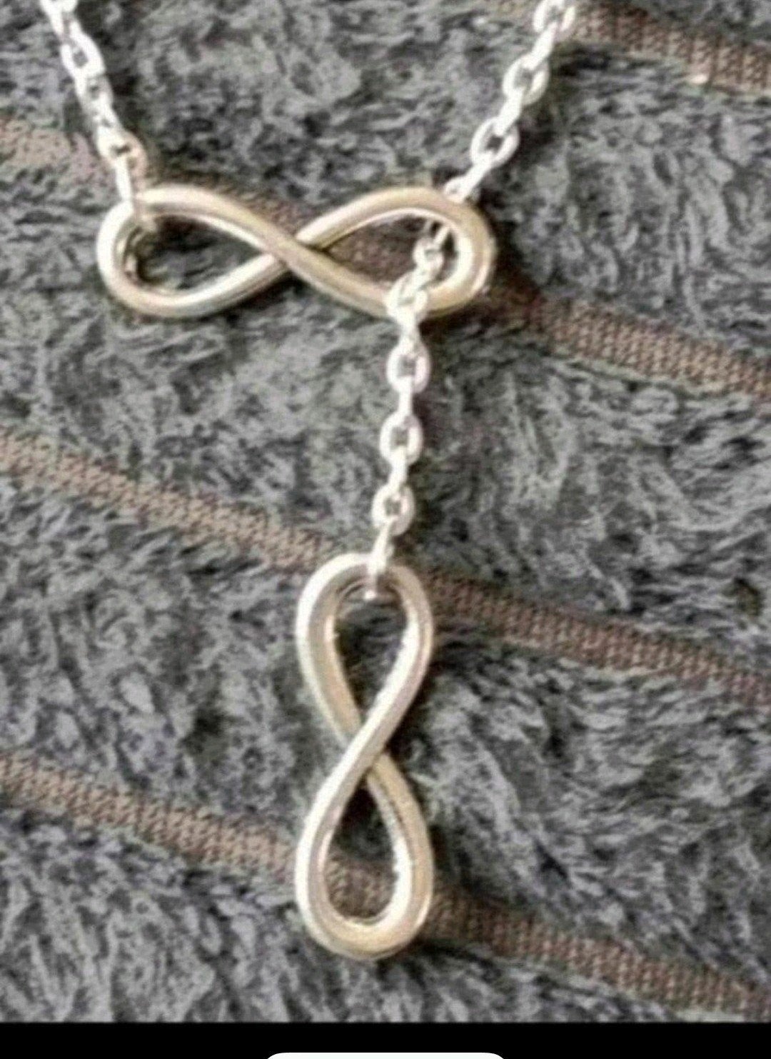 ketting dubbel Infiniti, Verzenden, Nieuw, Zilver, Met hanger