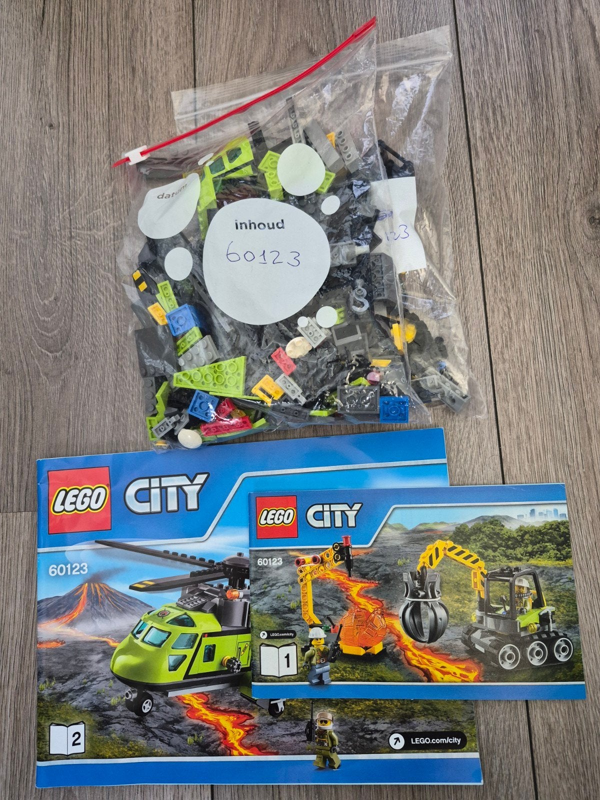 Lego City 60123 Vulkaanhelikopter, Compleet, Lego, Ophalen of Verzenden, Complete set