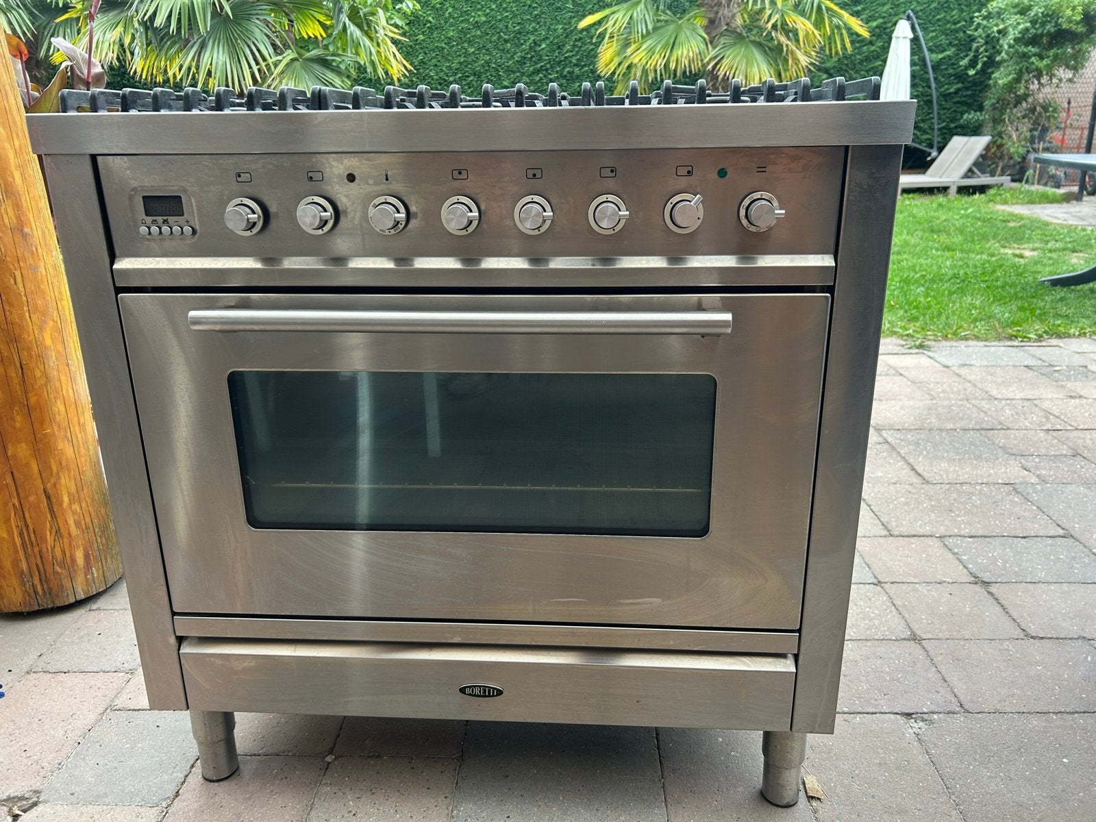 Boretti Fornuis met Gas Kookplaat en Oven - RVS, Witgoed en Apparatuur, Fornuizen, Ophalen, Gebruikt, 60 cm of meer, Grill