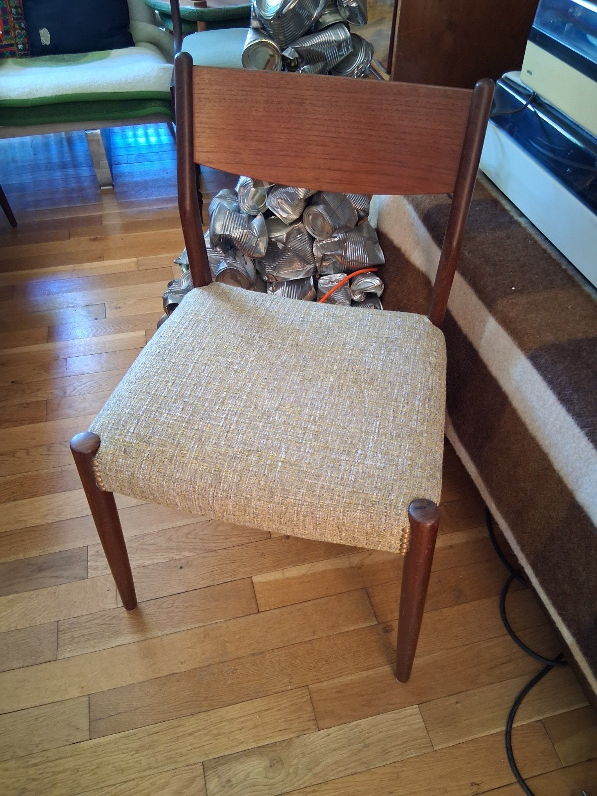 vintage stoel, Gebruikt, Bruin, Vintage, Ophalen of Verzenden