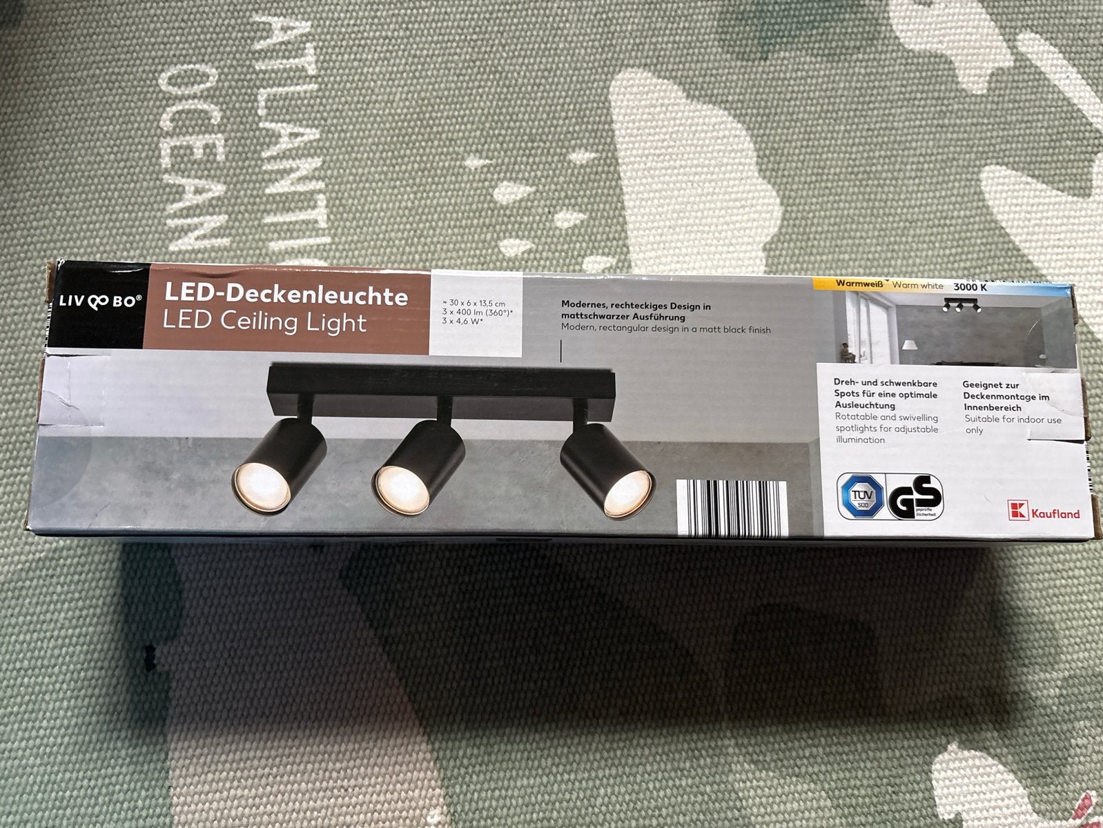 LIVARNO home LED-plafondlamp - 3 spots, zwart, Ophalen, Minder dan 50 cm, Nieuw, Minder dan 25 cm