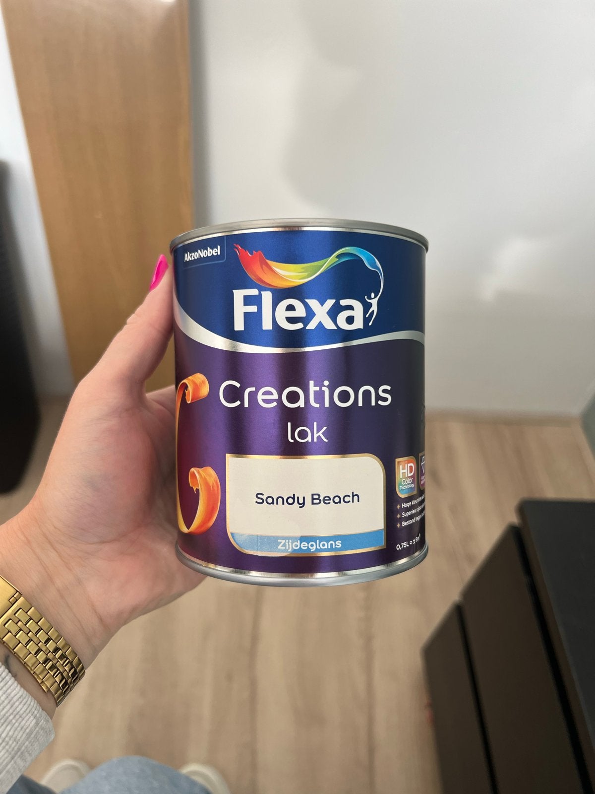 Flexa Creations Lak Zijdeglans - Sandy Beach, Beige, Nieuw, Ophalen of Verzenden, Lak