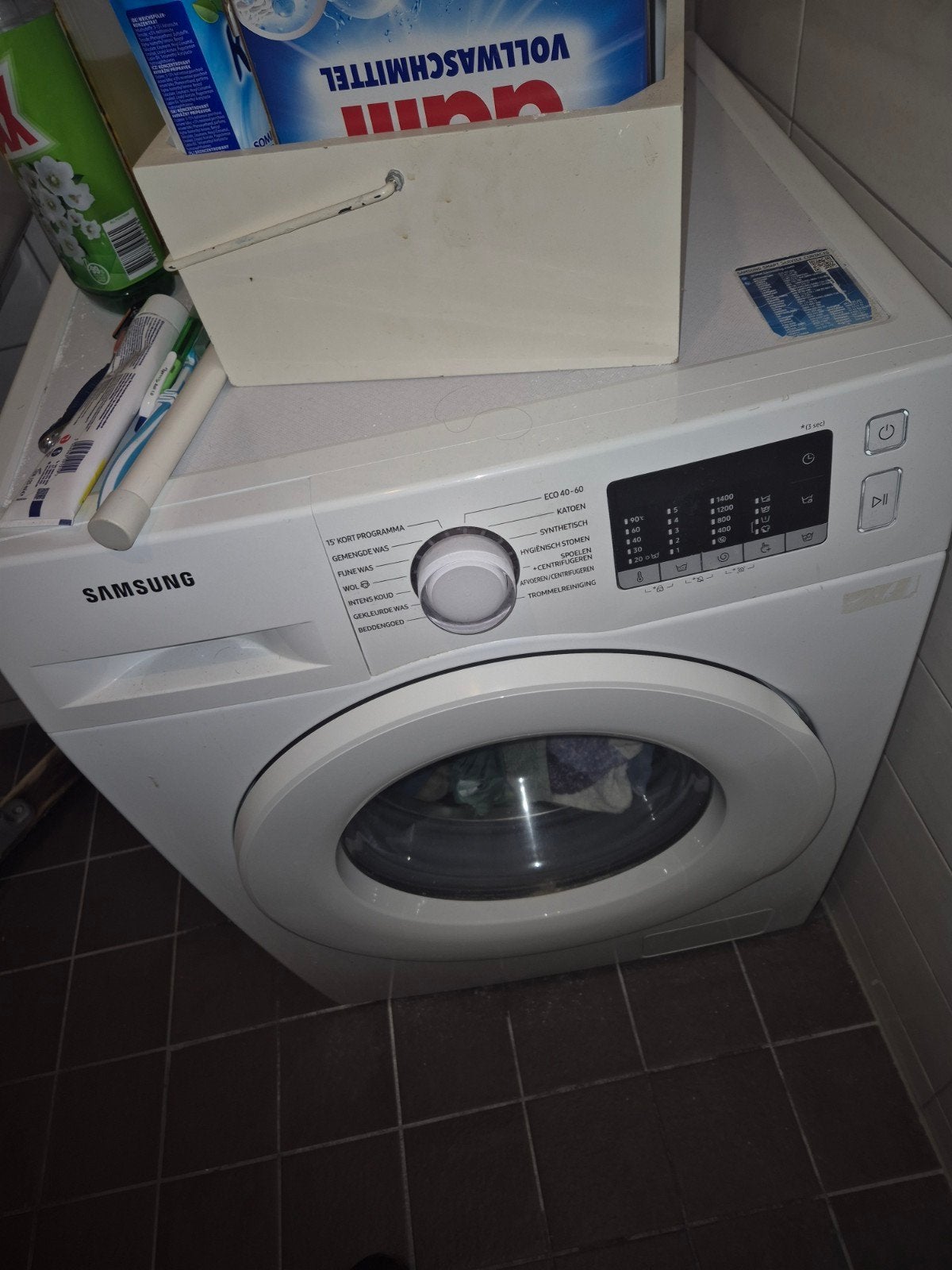 Samsung wasmachine - nog geen 3 jaar oud, Ophalen, Zo goed als nieuw, Voorlader, 85 tot 90 cm