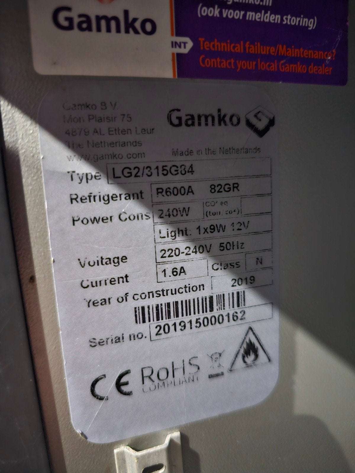 Div. Gamko Horeca Glasdeur Koelingen - Barkoeling - Koelkast, Zonder vriesvak, 200 liter of meer, 60 cm of meer, Nvt