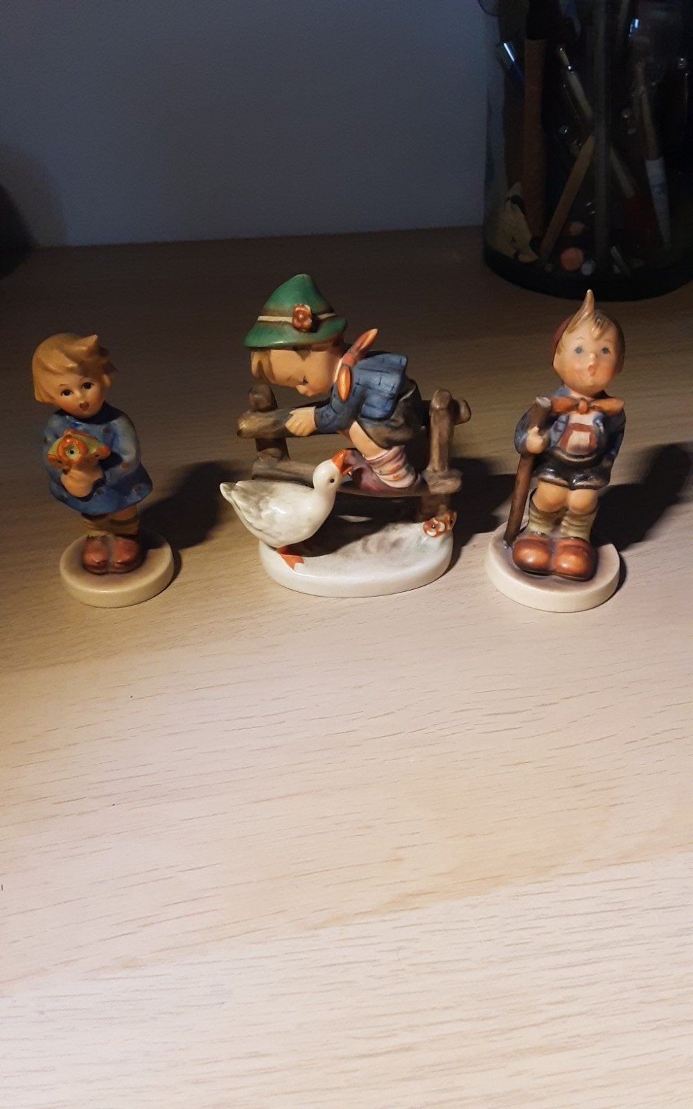 Set van 3 Hummel beeldjes - Vintage porselein, Verzamelen, Ophalen of Verzenden, Zo goed als nieuw