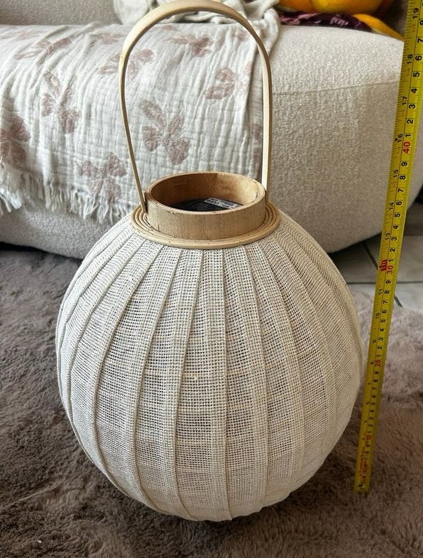 Kwantum Solar Binnen/buitenverlichting - Sfeervolle Tuinlamp, Ophalen, Hout, Beige, Landelijk