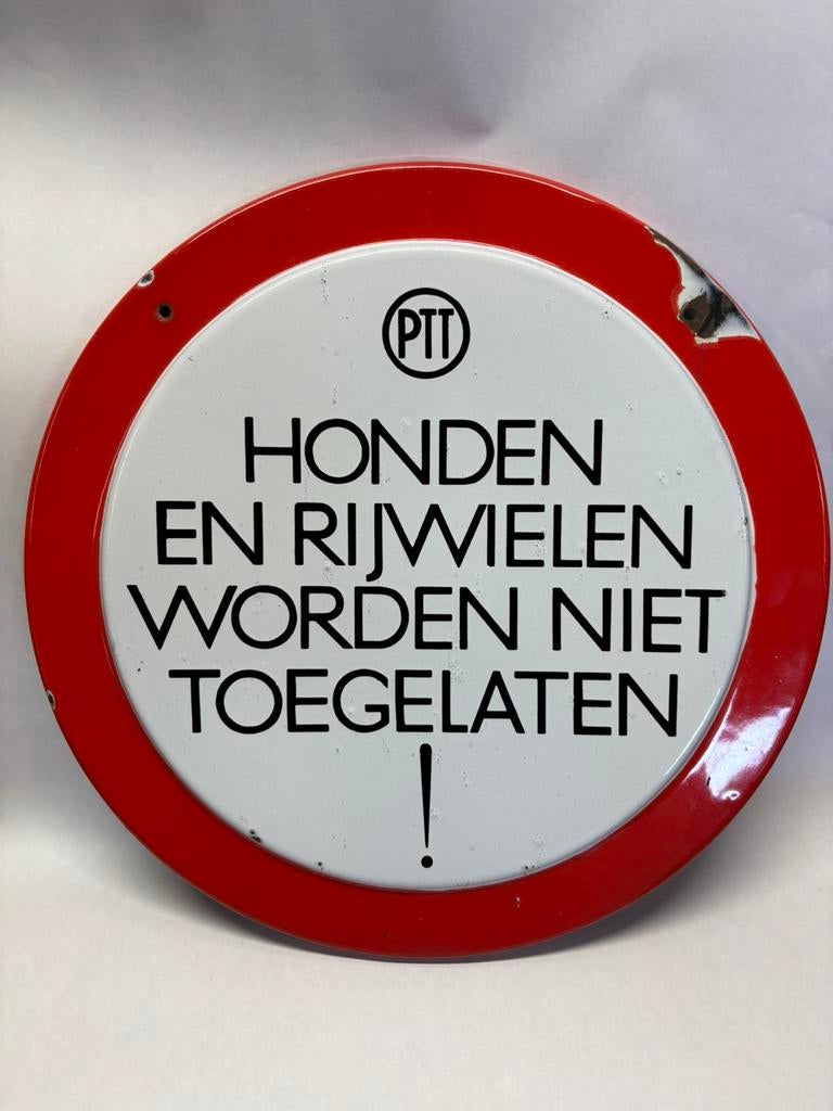 Ptt emaille bord, Ophalen of Verzenden