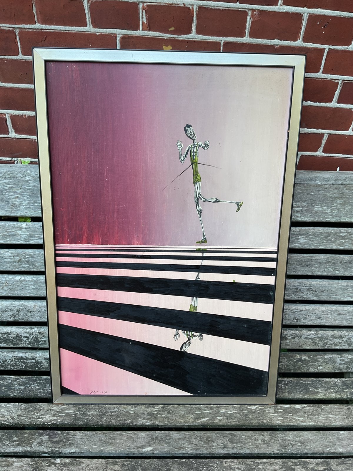 J.H.W. Bijster, hardloper 3, 1978, olieverf op paneel, Antiek en Kunst, Ophalen of Verzenden