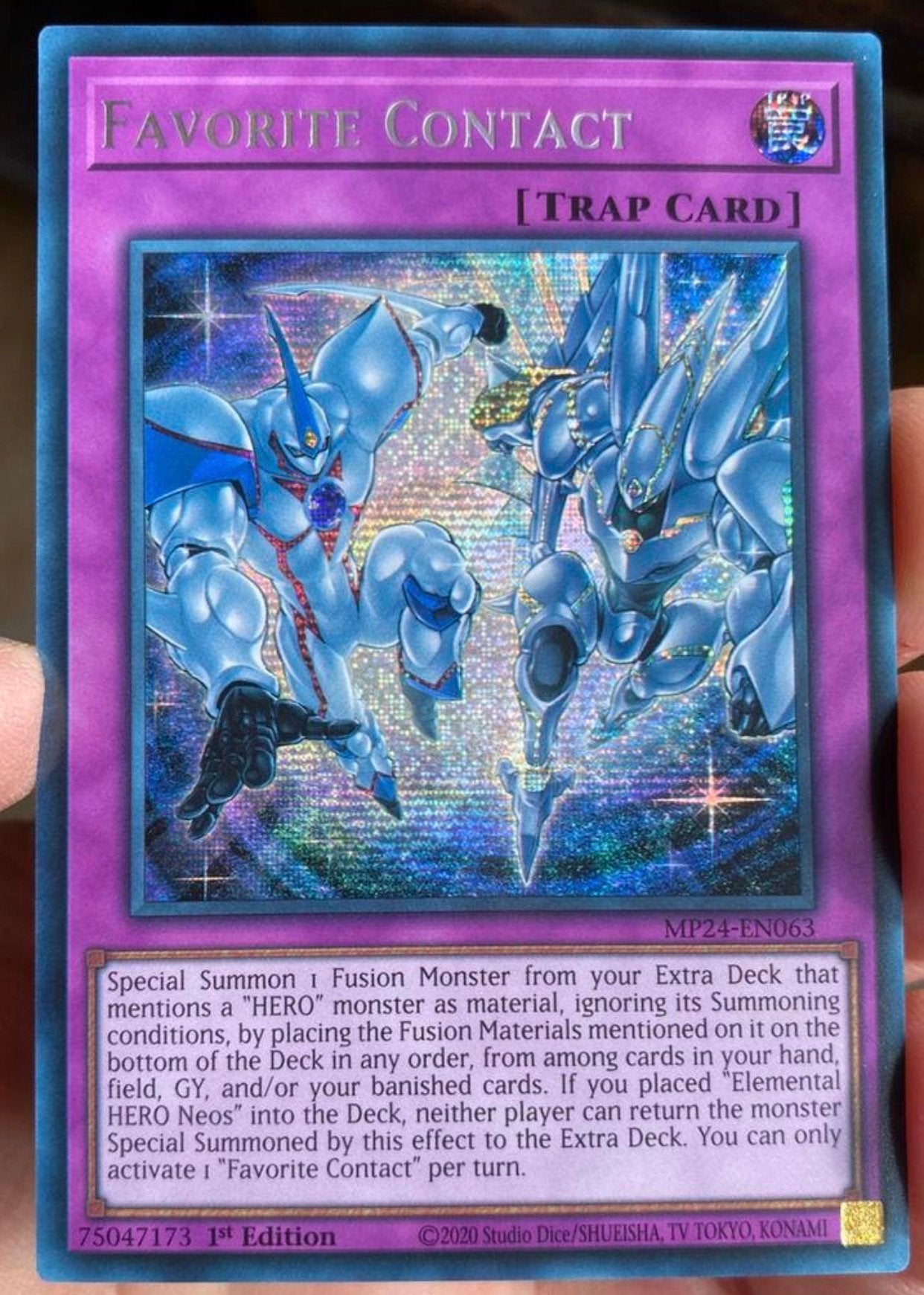 Yu-Gi-Oh! Favorite Contact MP24 1st Edition !, Hobby en Vrije tijd, Verzamelkaartspellen | Yu-gi-Oh!, Ophalen of Verzenden, Zo goed als nieuw