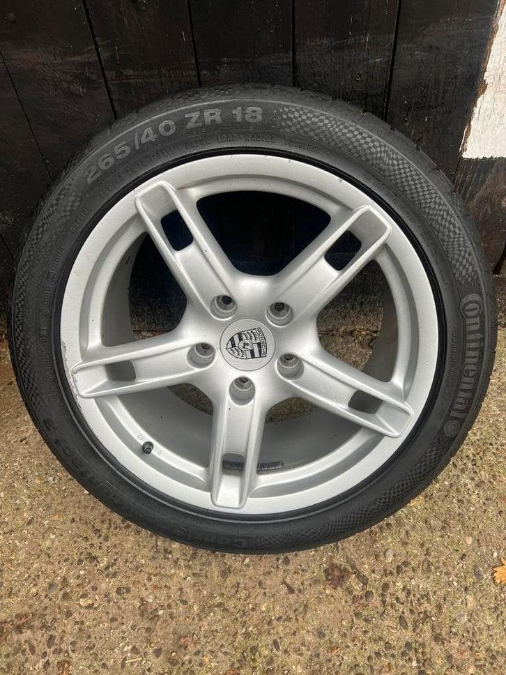 Originele Porsche boxster Cayman S breedset zomer 18? 5x130, Auto-onderdelen, Banden en Velgen, 18 inch, Gebruikt, 265 mm, Banden en Velgen