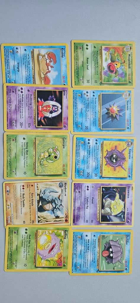 Pokémon kaarten set - Vintage (10 stuks), Ophalen of Verzenden, Gebruikt, Meerdere kaarten