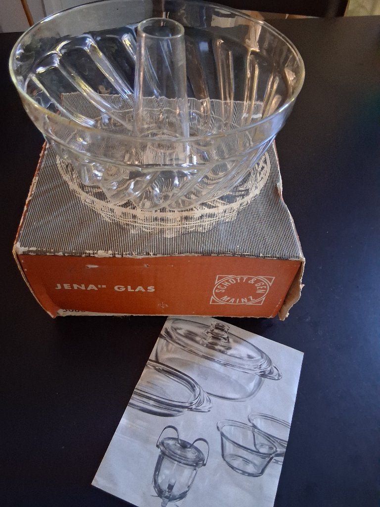 Vintage glazen tulbandvorm Jena Glas Schott & Gen, Glas of Glazen, Overige merken, Ophalen of Verzenden, Overige stijlen