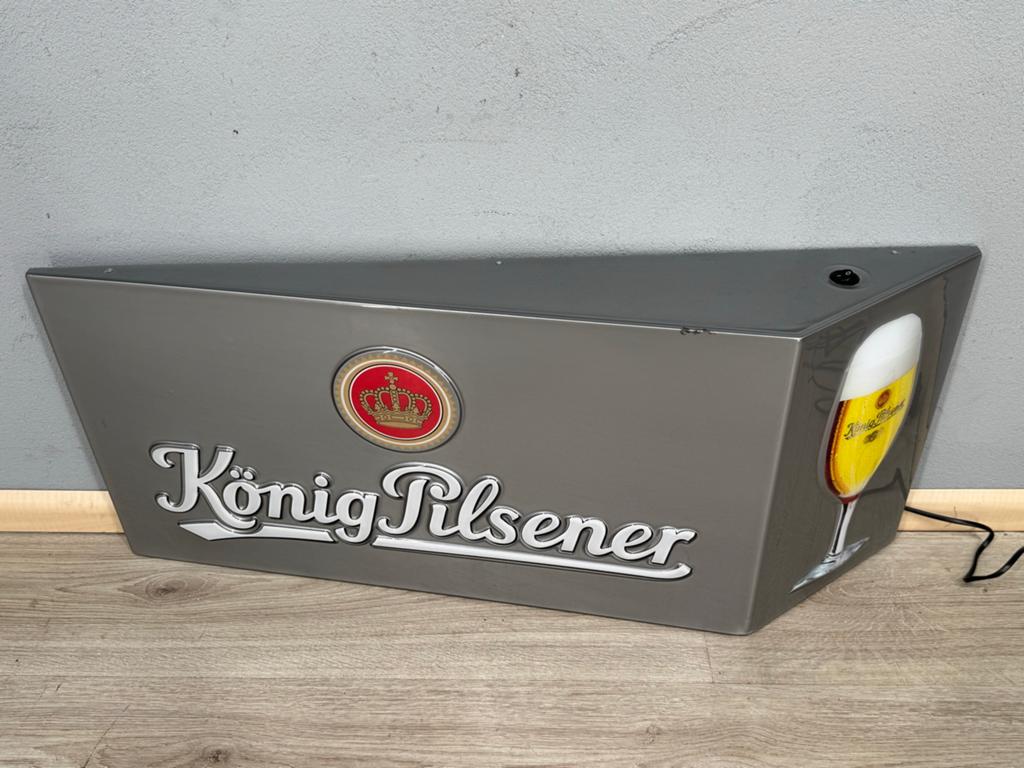 König Pilsener Lichtbak Reclamebord - Uniek Bierdecoratie, B, Gebruikt, Lichtbak of (neon) lamp, B