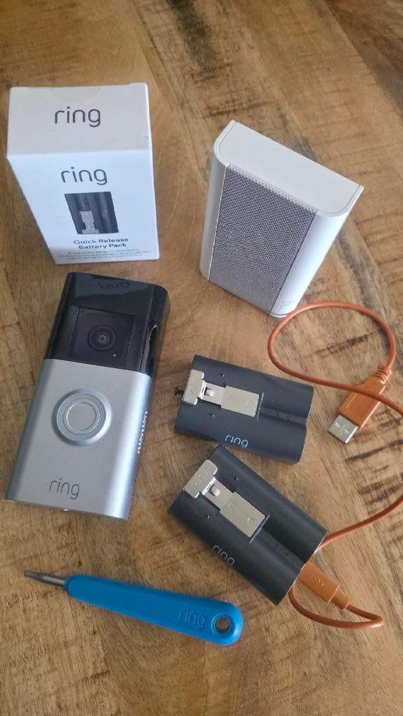 Ring Video Deurbel plus (batterij variant) met Chime, Ophalen of Verzenden, Zo goed als nieuw